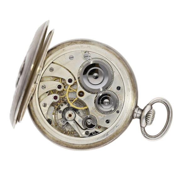 Swiss silver marksman's watch with silver watch chain Circa 1934 Swiss silver marksman's watch with silver watch chain Circa 1934