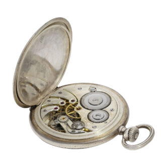 Swiss silver marksman's watch with silver watch chain Circa 1934