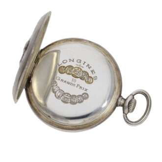 Swiss silver marksman's watch with silver watch chain Circa 1934