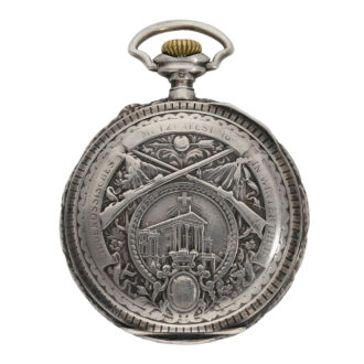 Very early Swiss silver marksman's pocket watch Circa 1895