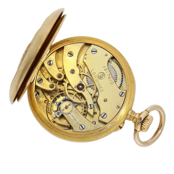 Swiss 18K gold Art Nouveau marksman's watch Circa 1907 Swiss 18K gold Art Nouveau marksman's watch Circa 1907