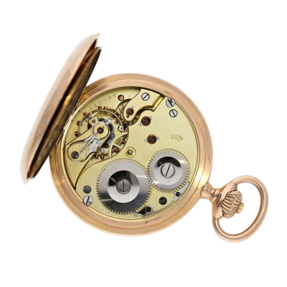 Swiss 14K rose gold hunting cased lever watch Circa 1900 Swiss 14K rose gold hunting cased lever watch Circa 1900