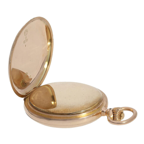 Swiss 14K rose gold hunting cased lever watch Circa 1900 Swiss 14K rose gold hunting cased lever watch Circa 1900