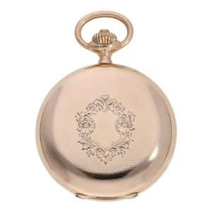 Swiss 14K rose gold hunting cased lever watch Circa 1900