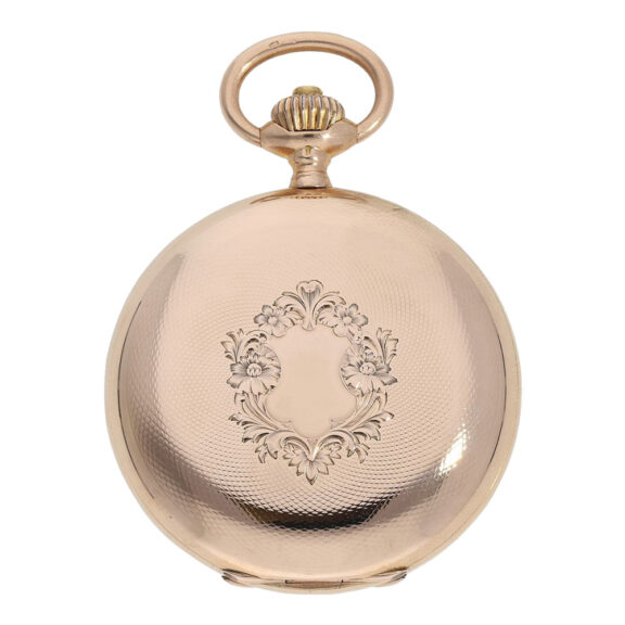 Swiss 14K rose gold hunting cased lever watch Circa 1900 Swiss 14K rose gold hunting cased lever watch Circa 1900
