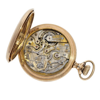 Swiss gilt open faced Art Nouveau chronograph Circa 1907