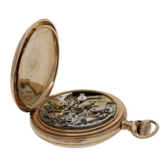 Swiss gilt open faced Art Nouveau chronograph Circa 1907
