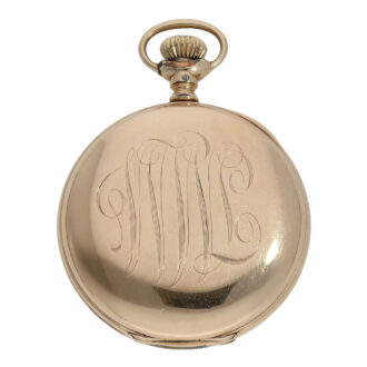 Swiss gilt open faced Art Nouveau chronograph Circa 1907