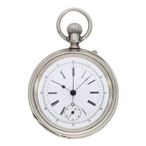 Very early Swiss silver open faced chronograph Circa 1878