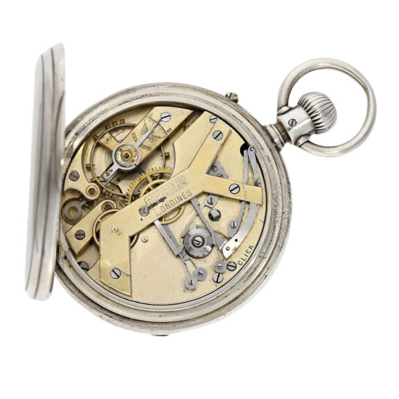 Very early Swiss silver open faced chronograph Circa 1878 Very early Swiss silver open faced chronograph Circa 1878