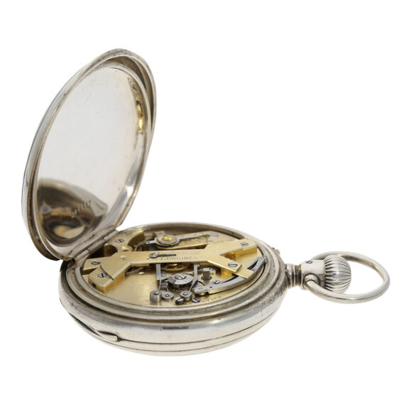 Very early Swiss silver open faced chronograph Circa 1878 Very early Swiss silver open faced chronograph Circa 1878