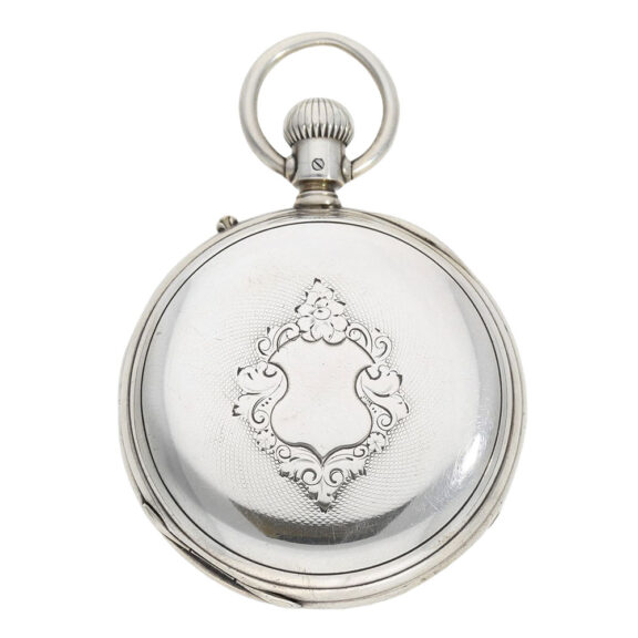 Very early Swiss silver open faced chronograph Circa 1878 Very early Swiss silver open faced chronograph Circa 1878