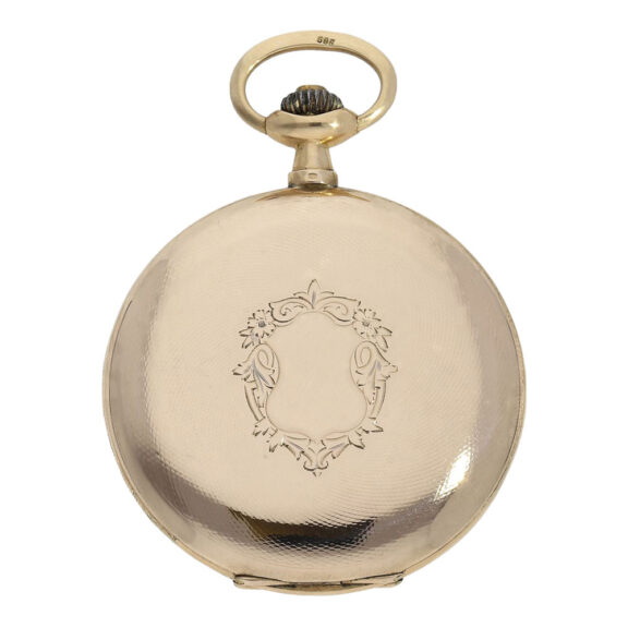 Fine Swiss 14K gold hunting cased lever watch Circa 1920 Fine Swiss 14K gold hunting cased lever watch Circa 1920