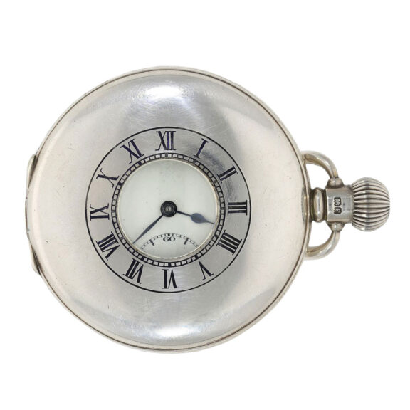 English silver half-hunting cased pocket chronometer Circa 1931