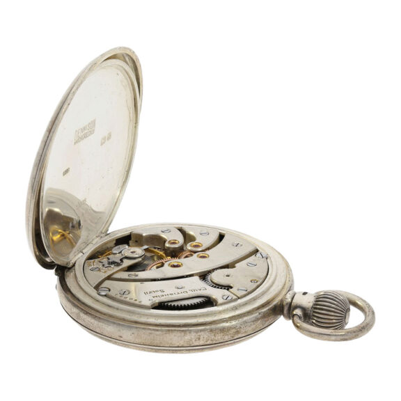 English silver half-hunting cased pocket chronometer Circa 1931 English silver half-hunting cased pocket chronometer Circa 1931
