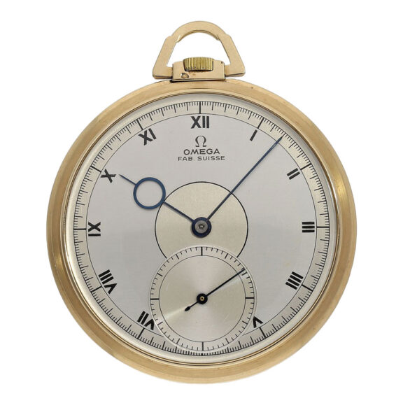 Swiss gold open faced Art Deco dress watch Circa 1935 Swiss gold open faced Art Deco dress watch Circa 1935