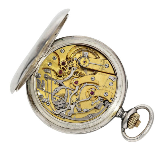 Fine Swiss silver chronograph pocket watch Circa 1915 Fine Swiss silver chronograph pocket watch Circa 1915