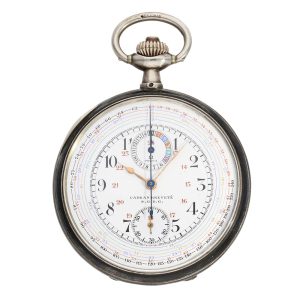 Fine Swiss silver open faced lever chronograph Circa 1910