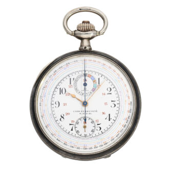 Fine Swiss silver open faced lever chronograph Circa 1910