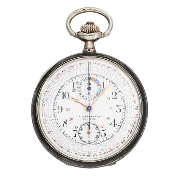 Fine Swiss silver open faced lever chronograph Circa 1910