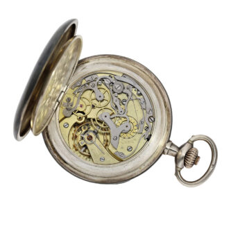 Fine Swiss silver open faced lever chronograph Circa 1910
