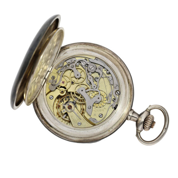 Fine Swiss silver open faced lever chronograph Circa 1910 Fine Swiss silver open faced lever chronograph Circa 1910