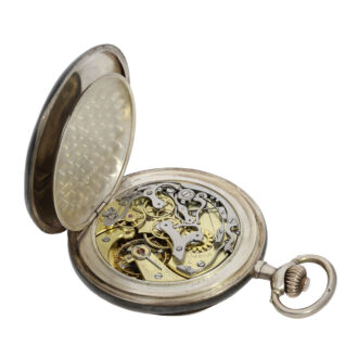 Fine Swiss silver open faced lever chronograph Circa 1910