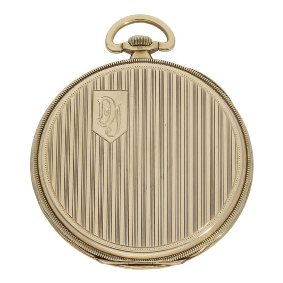Elegant Swiss 14K gold open faced lever dress watch Circa 1928 Elegant Swiss 14K gold open faced lever dress watch Circa 1928