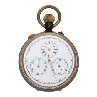 Swiss gunmetal split-seconds chronograph deck watch Circa 1880