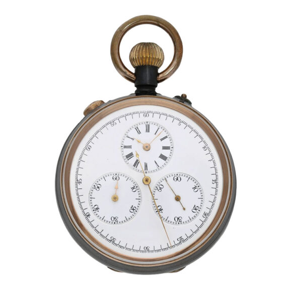 Swiss gunmetal split-seconds chronograph deck watch Circa 1880 Swiss gunmetal split-seconds chronograph deck watch Circa 1880