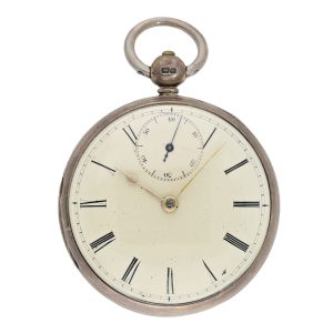 Rare English silver open faced verge pocket watch Circa 1823