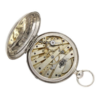 Technically interesting Swiss silver captain's watch Circa 1883