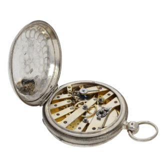 Technically interesting Swiss silver captain's watch Circa 1883