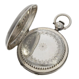 Interesting Swiss silver verge watch with alarm Circa 1800 Interesting Swiss silver verge watch with alarm Circa 1800