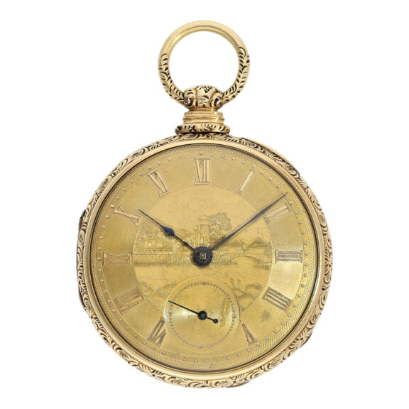 Early English gilt silver open faced pocket watch Circa 1820 Early English gilt silver open faced pocket watch Circa 1820