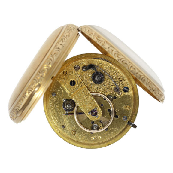 Early English gilt-silver open faced pocket watch Circa 1820 Early English gilt-silver open faced pocket watch Circa 1820