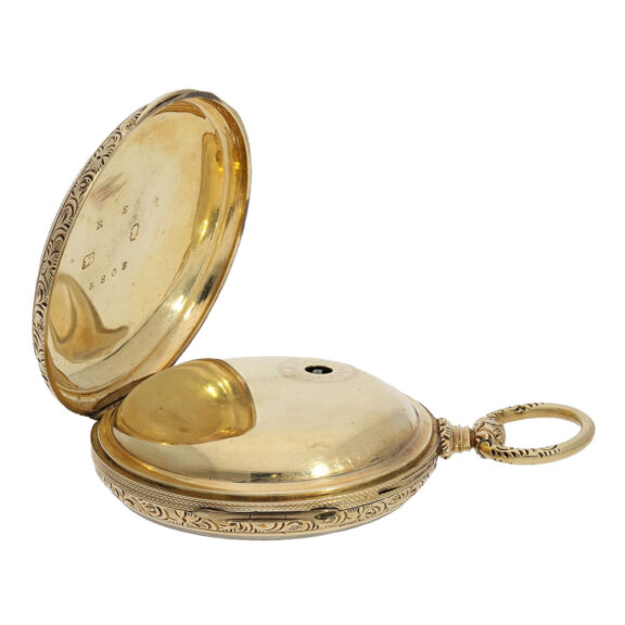 Early English gilt-silver open faced pocket watch Circa 1820 Early English gilt-silver open faced pocket watch Circa 1820