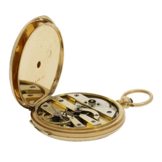 Swiss 18K gold and enamel cylinder pocket watch Circa 1850