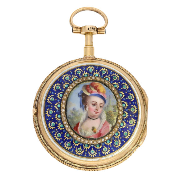 Swiss multi-coloured gold and enamel verge watch Circa 1780