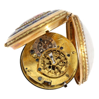 Swiss multi-coloured gold and enamel verge watch Circa 1780