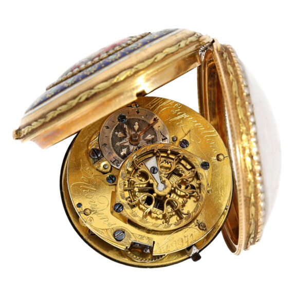 Swiss multi-coloured gold and enamel verge watch Circa 1780 Swiss multi-coloured gold and enamel verge watch Circa 1780