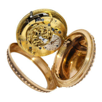 French rose gold quarter repeating verge watch Circa 1780