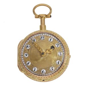 French 18K gold open repeating a toc verge watch Circa 1800