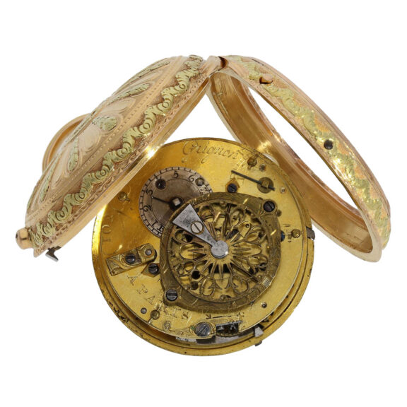 French 18K gold open repeating a toc verge watch Circa 1800 French 18K gold open repeating a toc verge watch Circa 1800