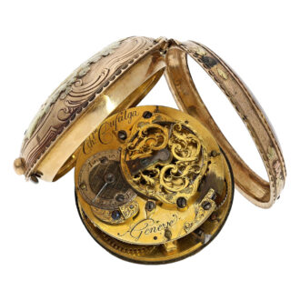 Large Swiss four-colour gold Louis XV verge watch Circa 1760