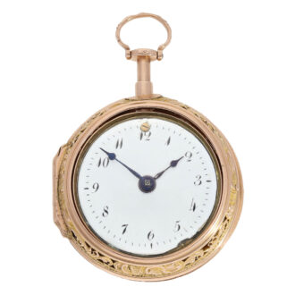 German bicolour gold repeating repoussé verge watch Circa 1760