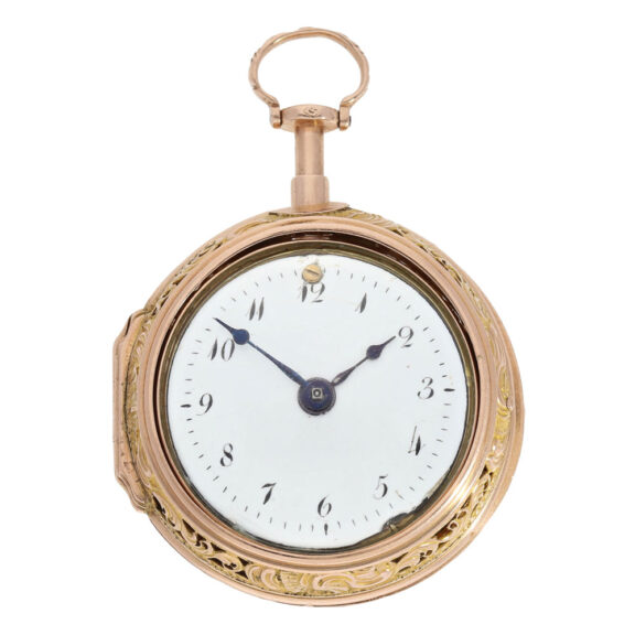 German bicolour gold repeating repoussé verge watch Circa 1760 German bicolour gold repeating repoussé verge watch Circa 1760