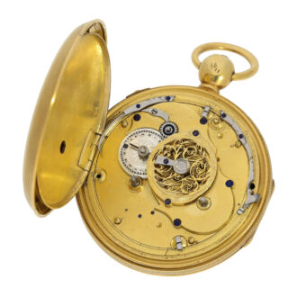 French silver-gilt hour repeating verge clock watch Circa 1830