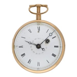 Heavy Swiss rose gold repeating verge watch with date Circa 1800