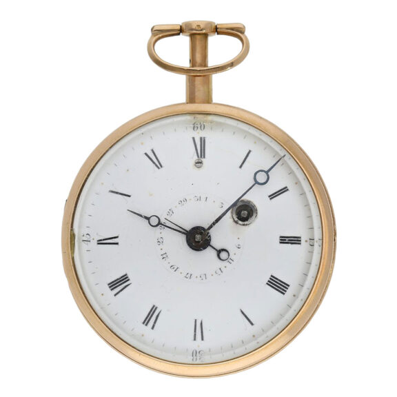 Heavy Swiss rose gold repeating verge watch with date Circa 1800